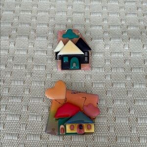 Colorful House Brooch Set